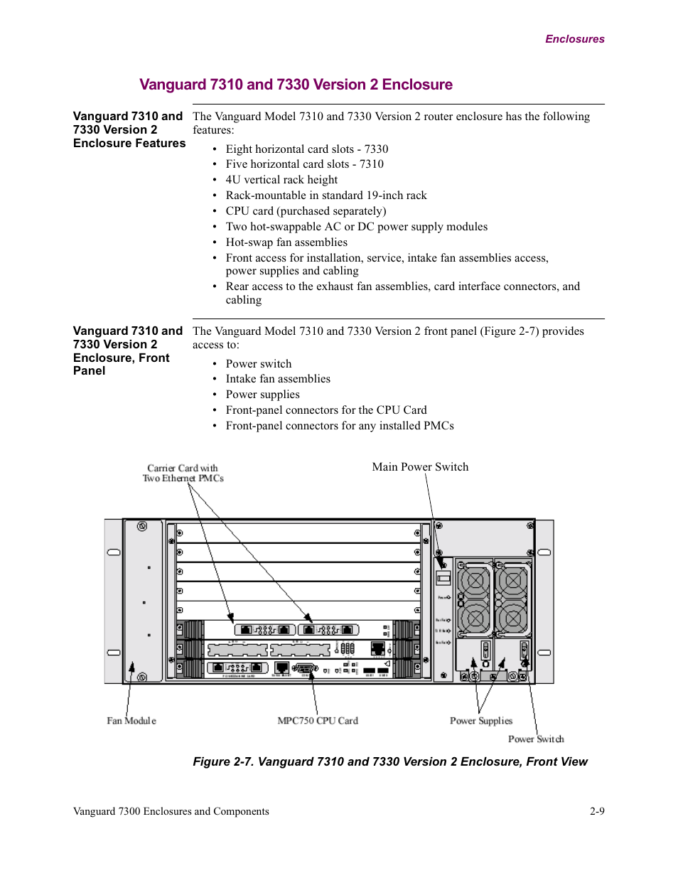 Vanguard 7310 and 7330 version 2 enclosure | Vanguard Managed Solutions Vanguard 7300 Series User Manual | Page 41 / 227