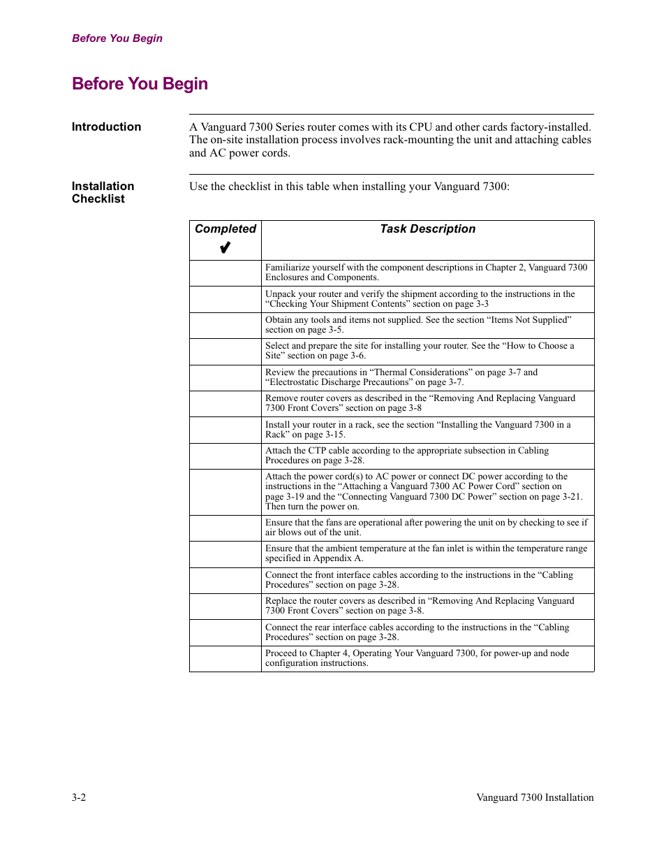 Before you begin | Vanguard Managed Solutions Vanguard 7300 Series User Manual | Page 76 / 227