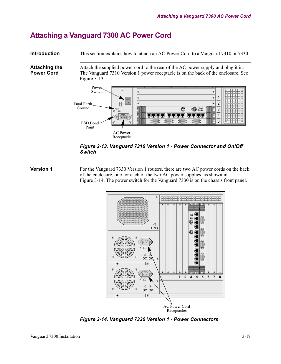 Attaching a vanguard 7300 ac power cord | Vanguard Managed Solutions Vanguard 7300 Series User Manual | Page 93 / 227