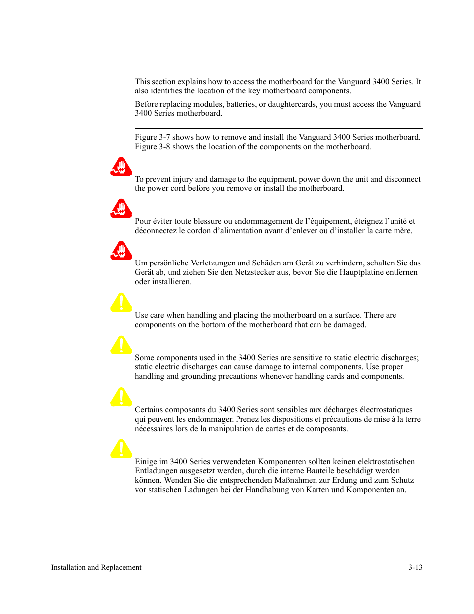 Accessing the motherboard, Introduction, Instructions for the 3400 series | Vanguard Managed Solutions 3400 Series User Manual | Page 49 / 74