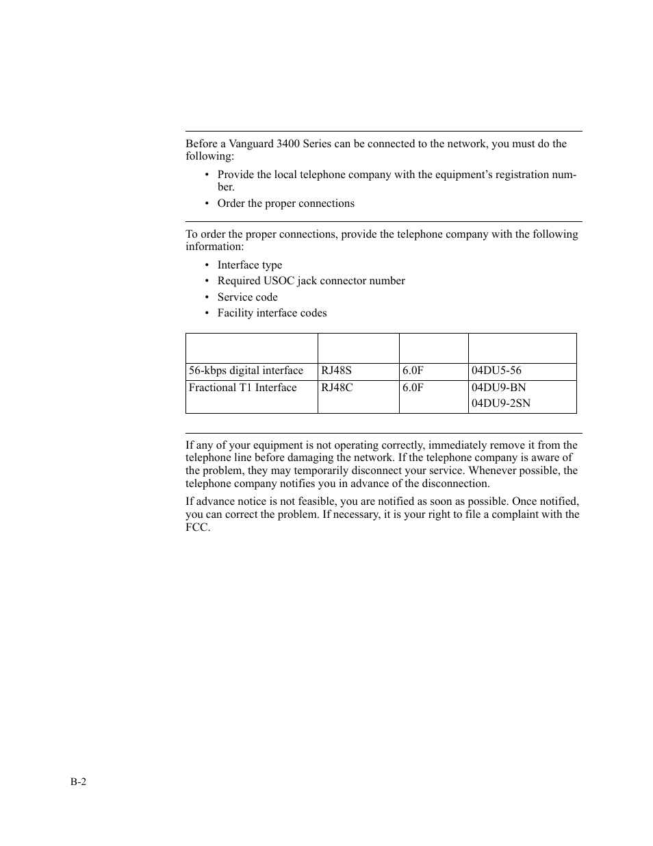 Before you begin, How to order connections, Troubleshooting your connection | Dsu and t1 interfaces | Vanguard Managed Solutions 3400 Series User Manual | Page 64 / 74