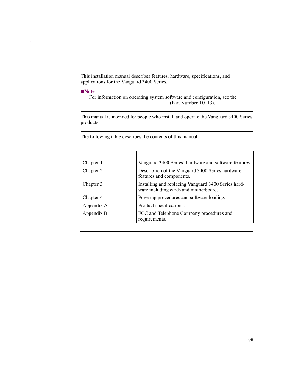 About this manual, Overview, About this manual overview | Vanguard Managed Solutions 3400 Series User Manual | Page 7 / 74