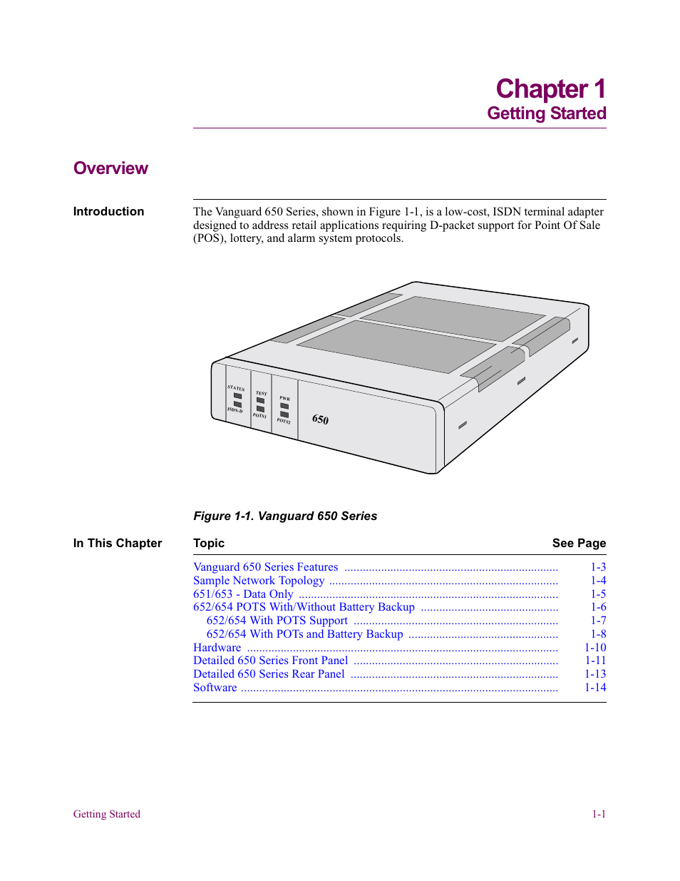 Chapter 1 getting started, Chapter 1. getting started, Chapter 1 | Getting started overview | Vanguard Managed Solutions 650 User Manual | Page 15 / 82