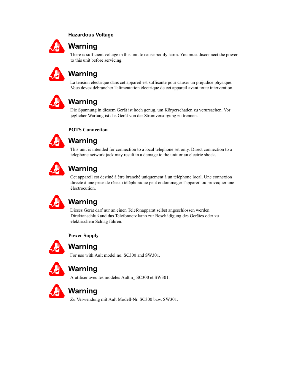 Warning | Vanguard Managed Solutions 650 User Manual | Page 3 / 82