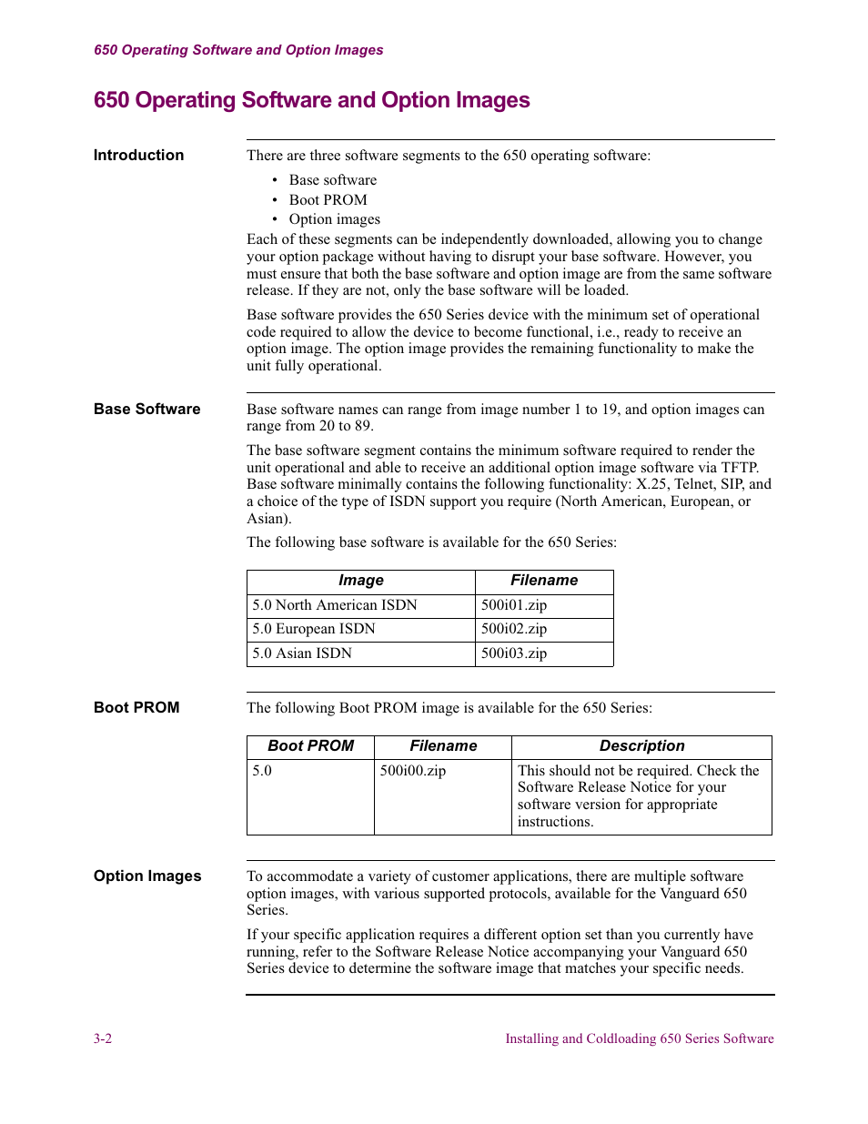 650 operating software and option images | Vanguard Managed Solutions 650 User Manual | Page 40 / 82
