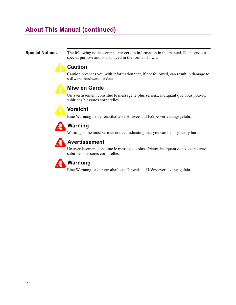 About this manual (continued) | Vanguard Managed Solutions 650 User Manual | Page 8 / 82