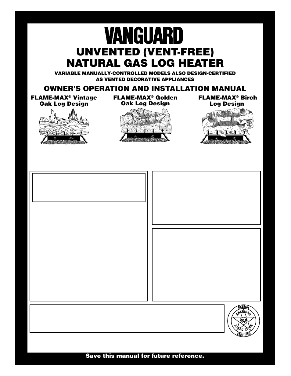 Vanguard Managed Solutions FLAME-MAX User Manual | 30 pages