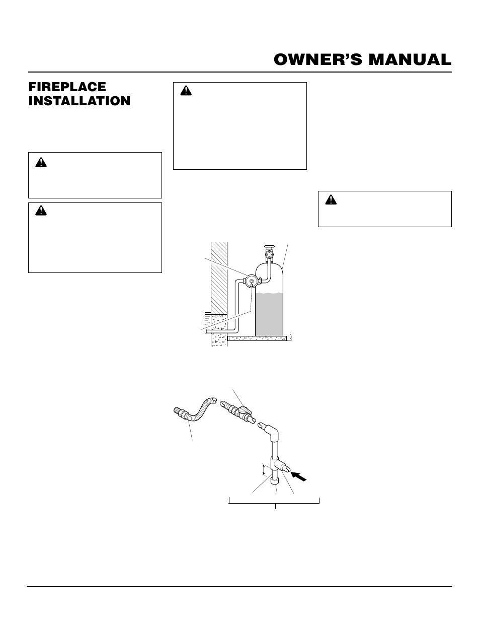 Owner’s manual, Fireplace installation, Continued | Vanguard Managed Solutions MBDV37 User Manual | Page 19 / 40