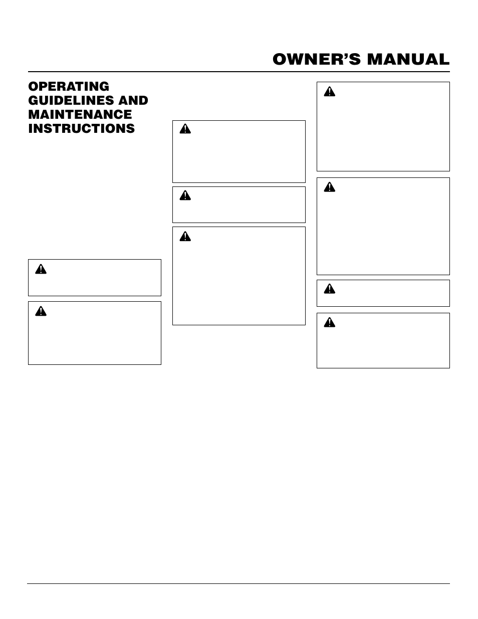 Owner’s manual, Operating guidelines and maintenance instructions | Vanguard Managed Solutions MBDV37 User Manual | Page 25 / 40