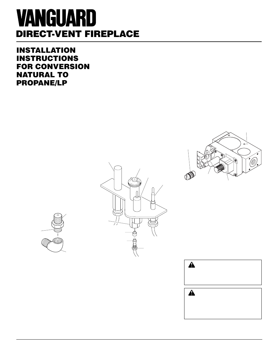 Direct-vent fireplace, Continued, Final preparation | Gas control valve conversion | Vanguard Managed Solutions MBDV37 User Manual | Page 30 / 40