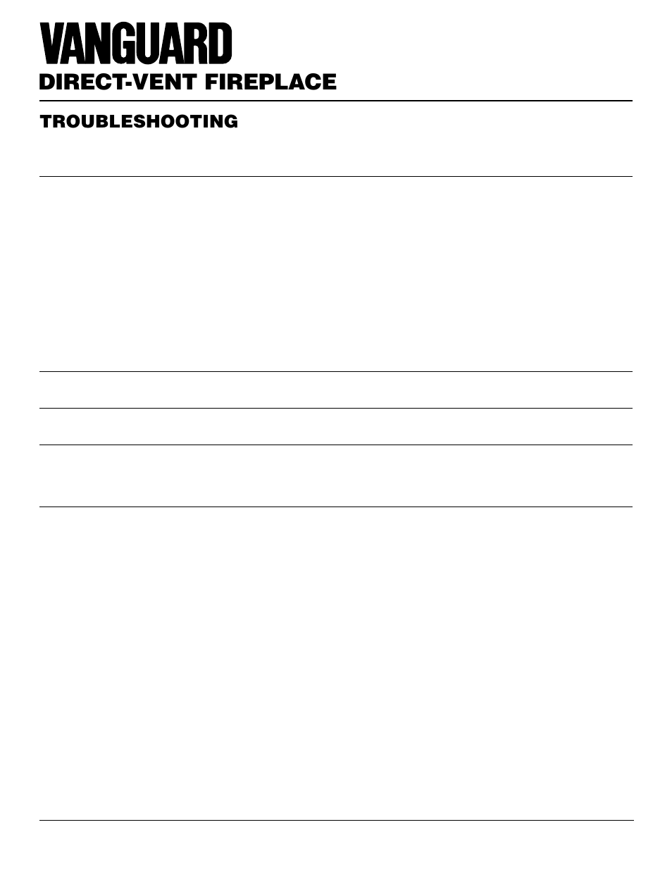 Direct-vent fireplace, Troubleshooting, Continued | Vanguard Managed Solutions MBDV37 User Manual | Page 32 / 40