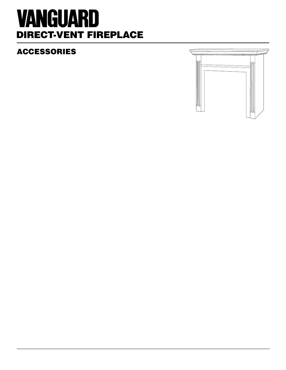 Direct-vent fireplace, Accessories | Vanguard Managed Solutions MBDV37 User Manual | Page 38 / 40