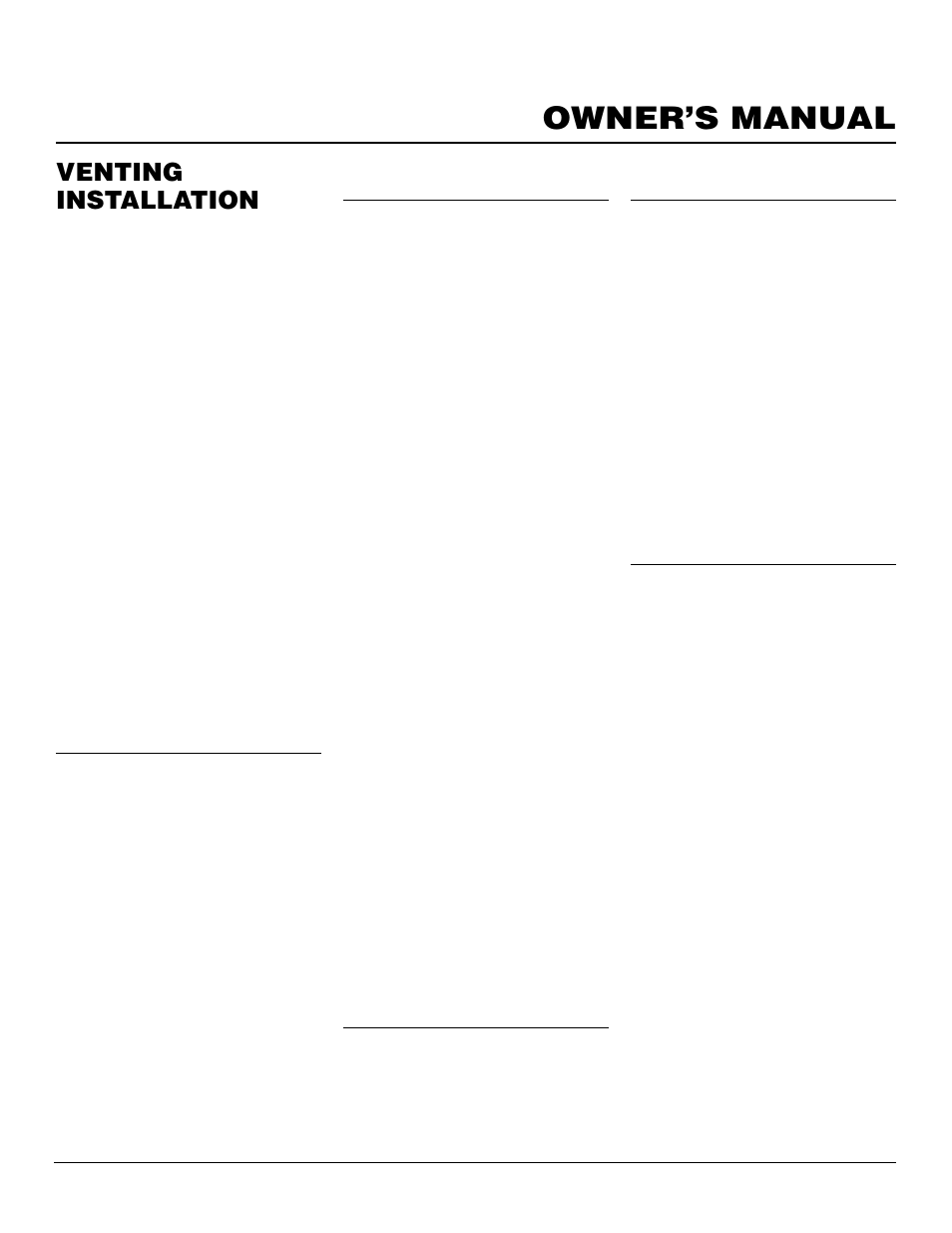 Owner’s manual, Venting installation, Continued | High altitude installation, Parts lists for venting kits and components, Simpson dura-vent gs 4" x 6 | Vanguard Managed Solutions BHDV34PB User Manual | Page 15 / 38