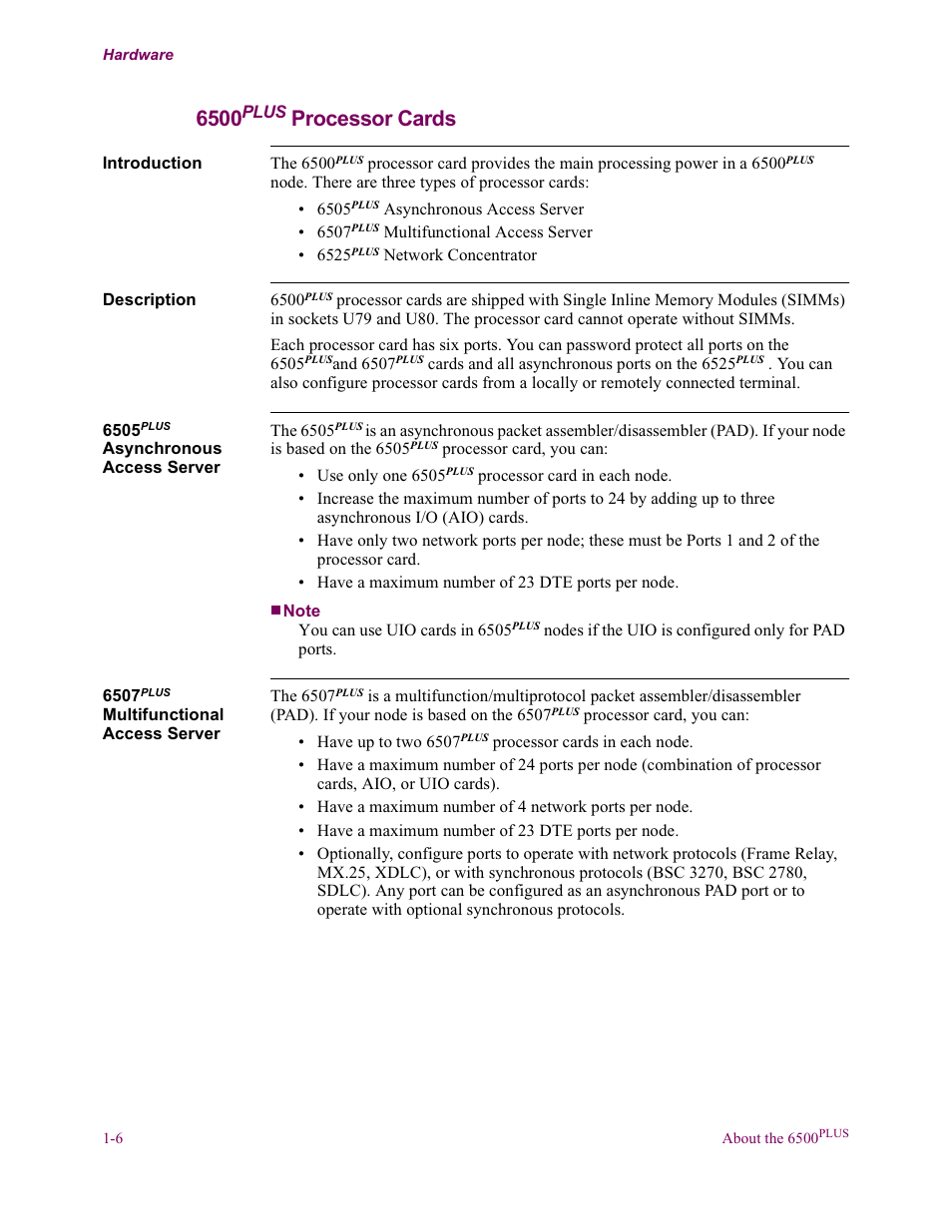 6500plus processor cards, Processor cards | Vanguard Managed Solutions Vanguard 6500 PLUS User Manual | Page 14 / 102