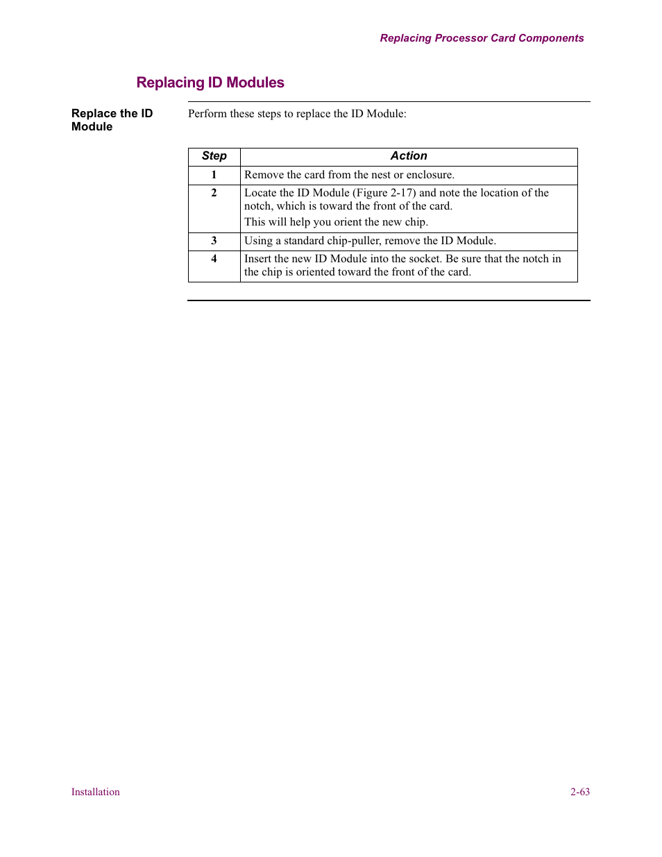 Replacing id modules | Vanguard Managed Solutions Vanguard 6500 PLUS User Manual | Page 71 / 102