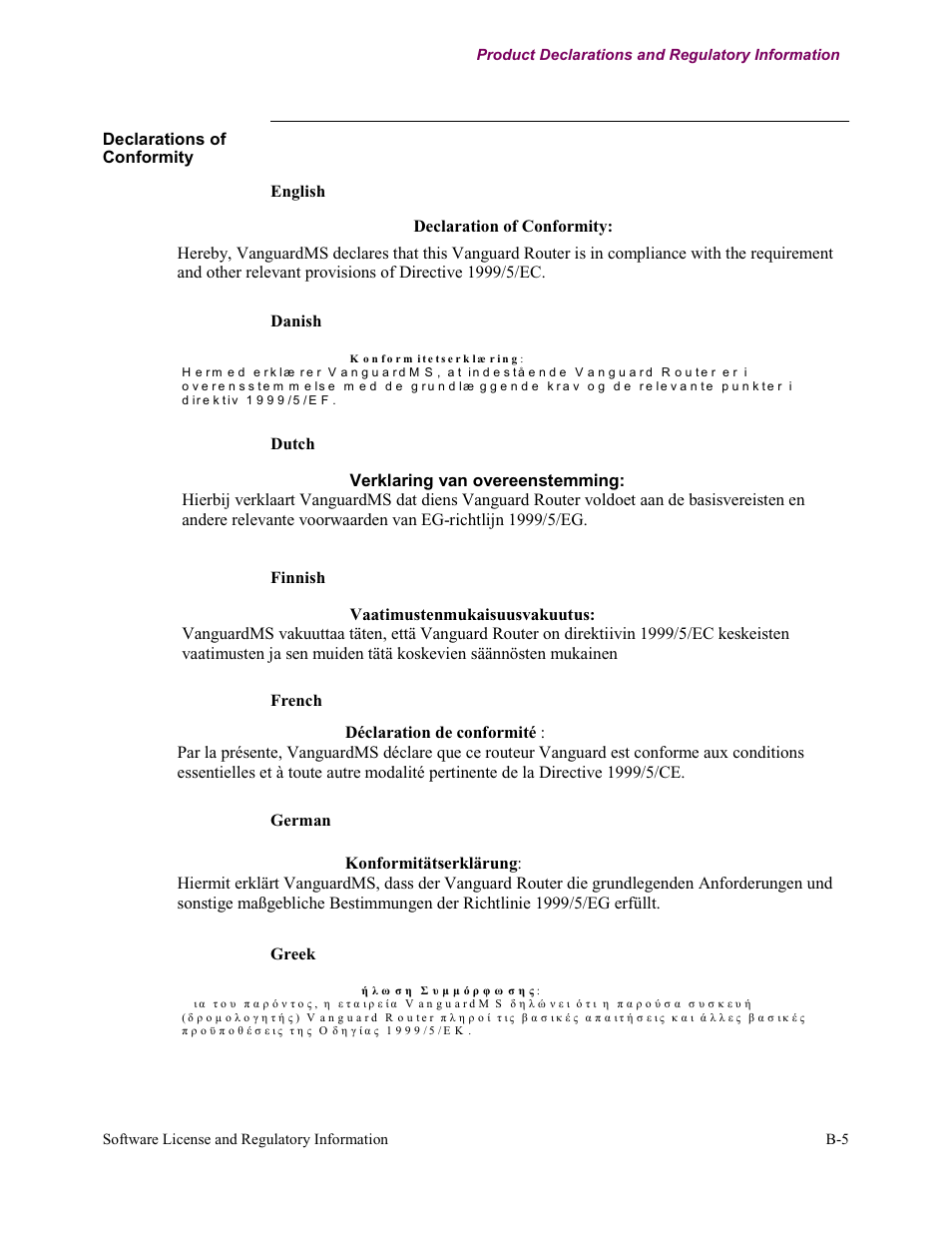 Vanguard Managed Solutions Vanguard 342 User Manual | Page 105 / 115