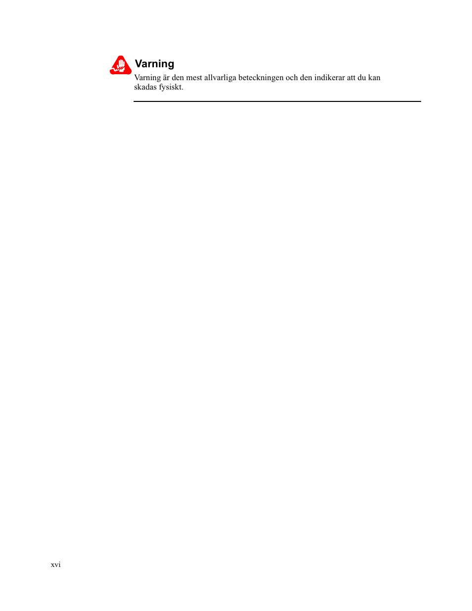 Varning | Vanguard Managed Solutions Vanguard 342 User Manual | Page 16 / 115