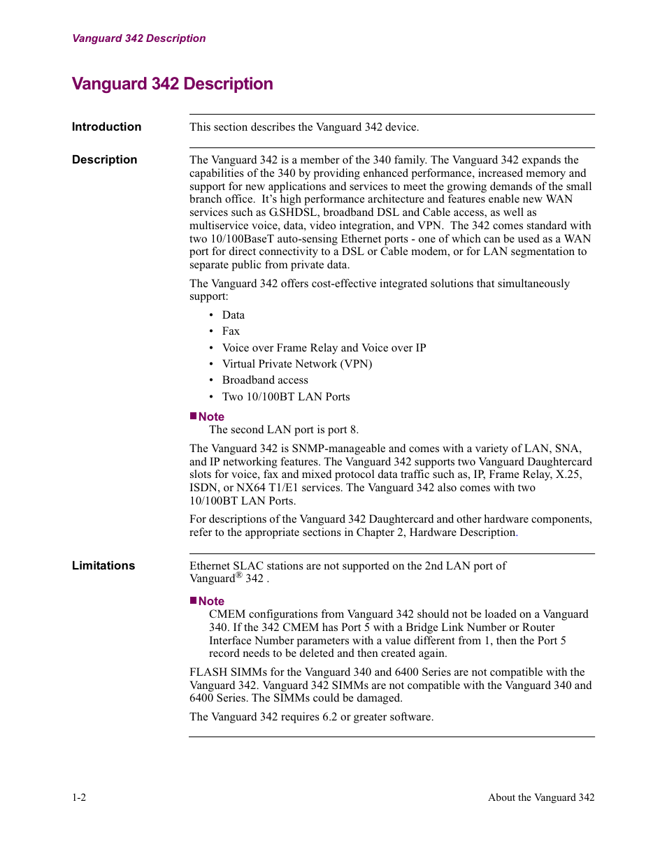 Vanguard 342 description | Vanguard Managed Solutions Vanguard 342 User Manual | Page 22 / 115