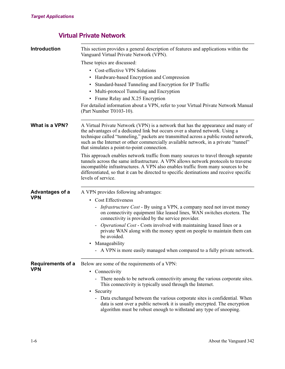 Virtual private network, Irtual private network | Vanguard Managed Solutions Vanguard 342 User Manual | Page 26 / 115