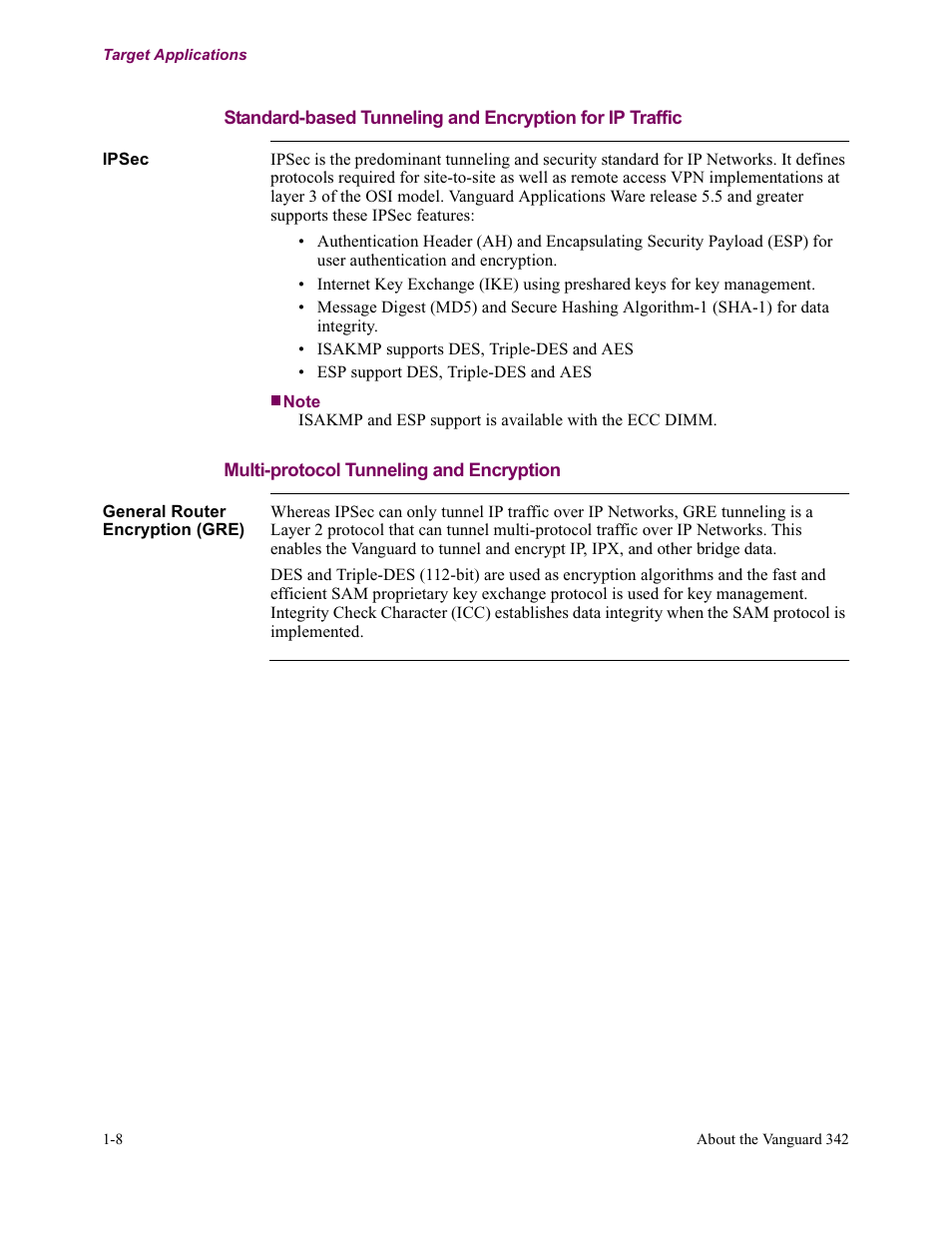 Multi-protocol tunneling and encryption | Vanguard Managed Solutions Vanguard 342 User Manual | Page 28 / 115