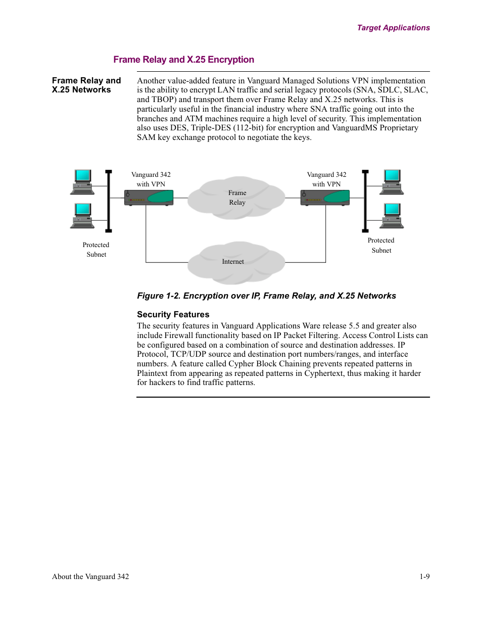 Frame relay and x.25 encryption | Vanguard Managed Solutions Vanguard 342 User Manual | Page 29 / 115