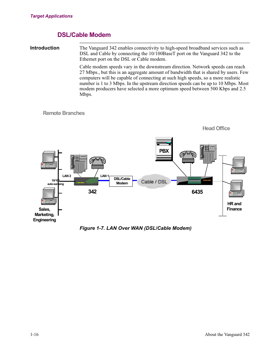 Dsl/cable modem | Vanguard Managed Solutions Vanguard 342 User Manual | Page 36 / 115