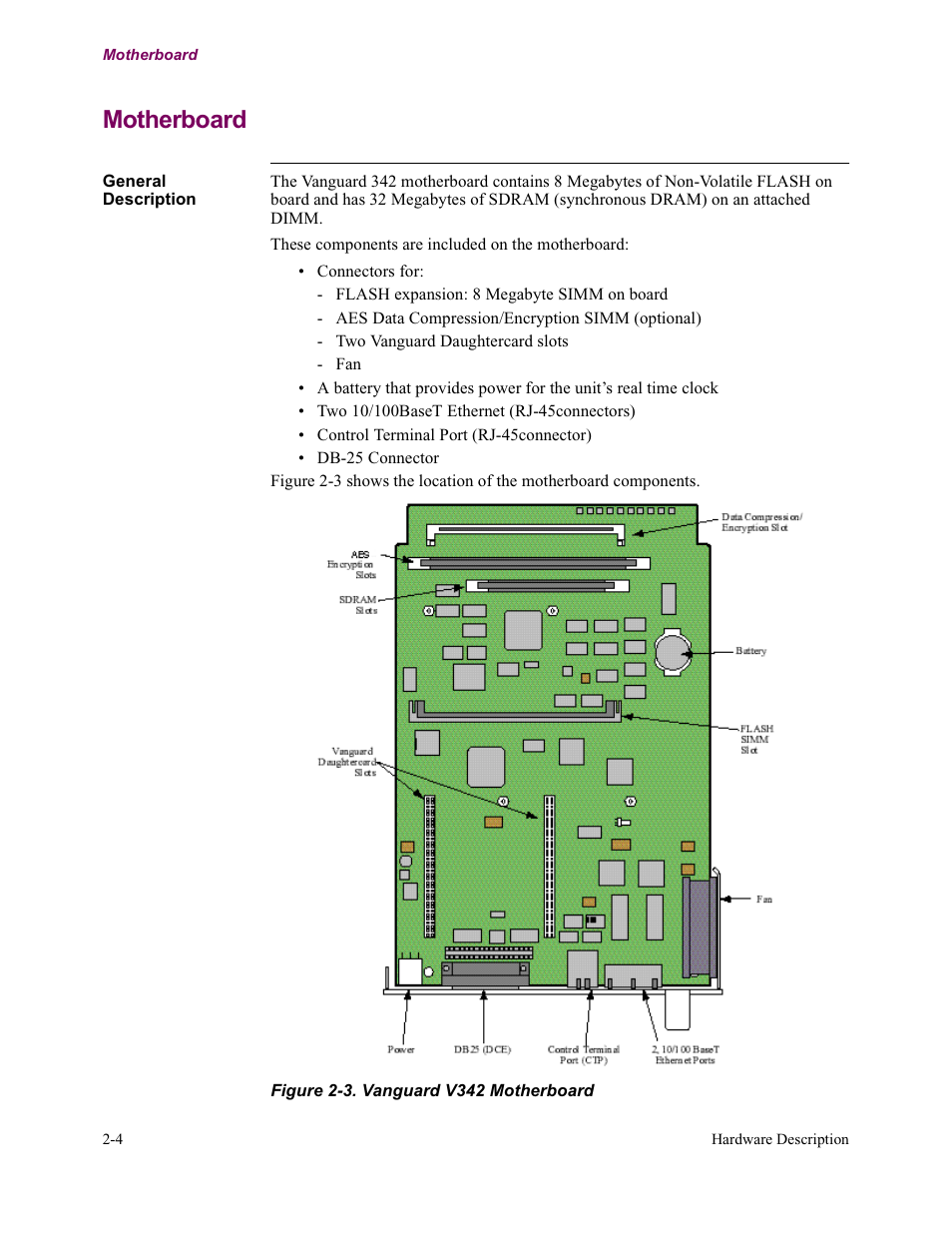 Motherboard | Vanguard Managed Solutions Vanguard 342 User Manual | Page 44 / 115