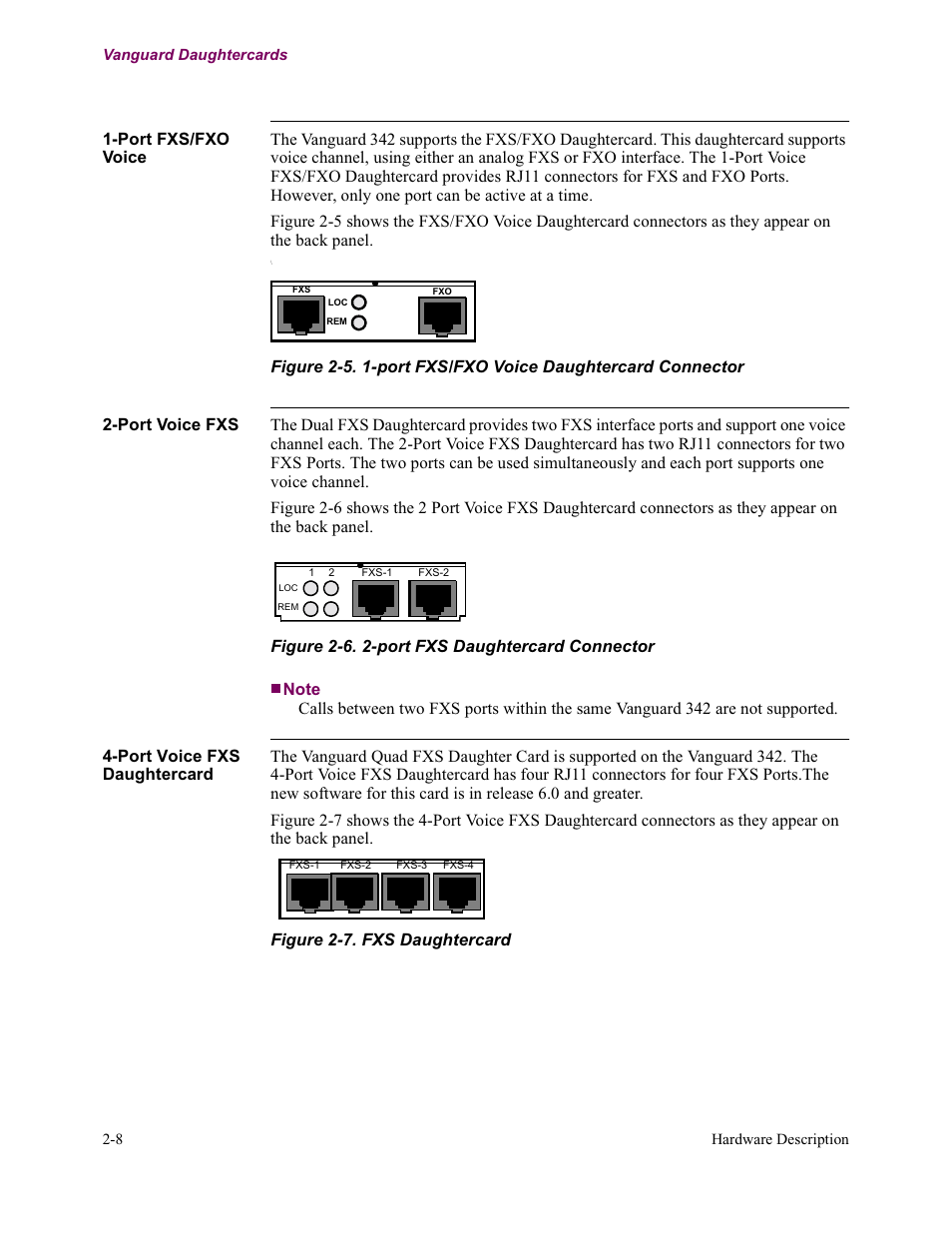 Port fxs/fxo voice, Port voice fxs | Vanguard Managed Solutions Vanguard 342 User Manual | Page 48 / 115