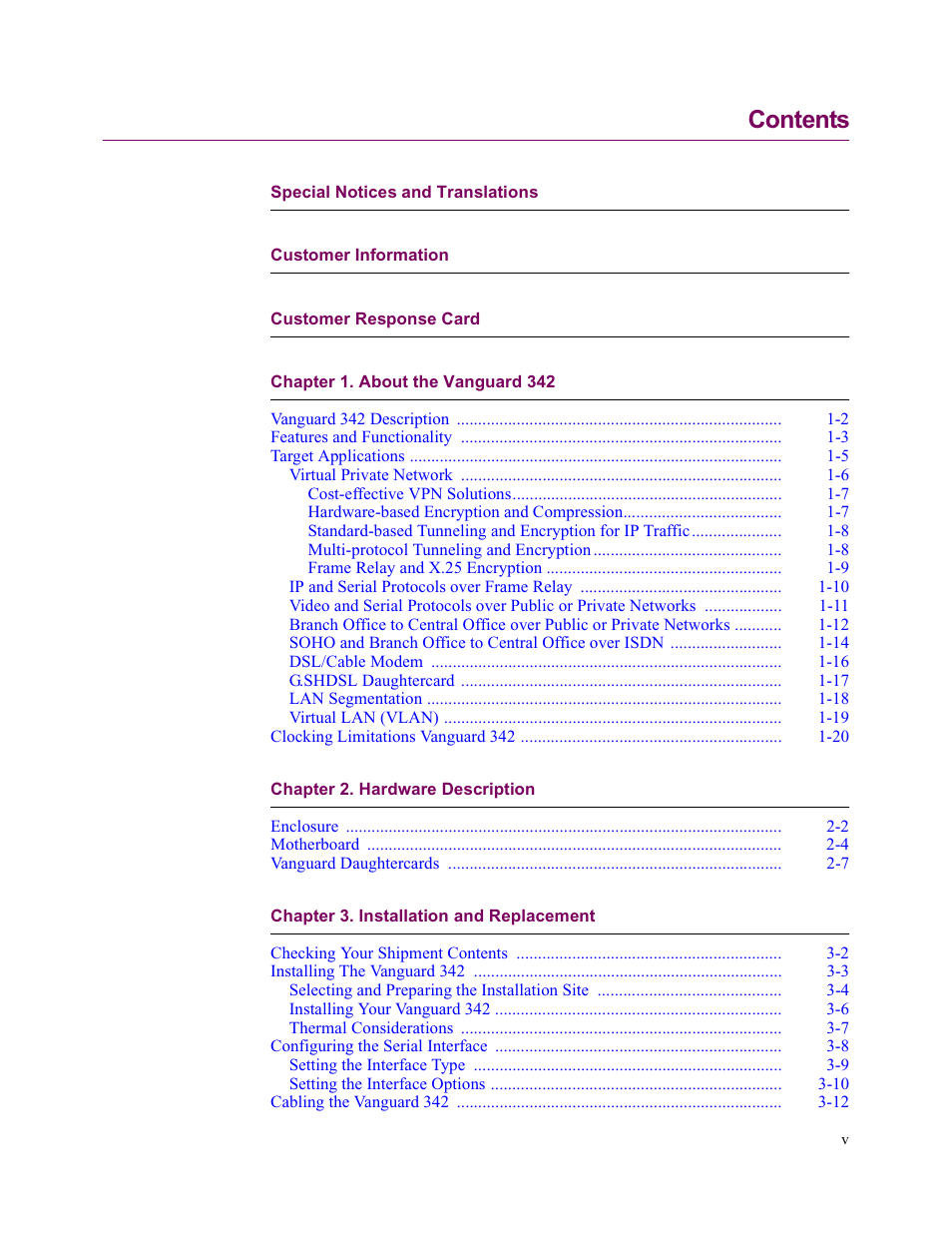 Vanguard Managed Solutions Vanguard 342 User Manual | Page 5 / 115