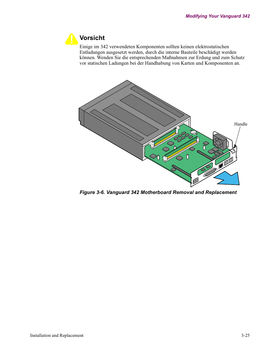 Vorsicht | Vanguard Managed Solutions Vanguard 342 User Manual | Page 79 / 115