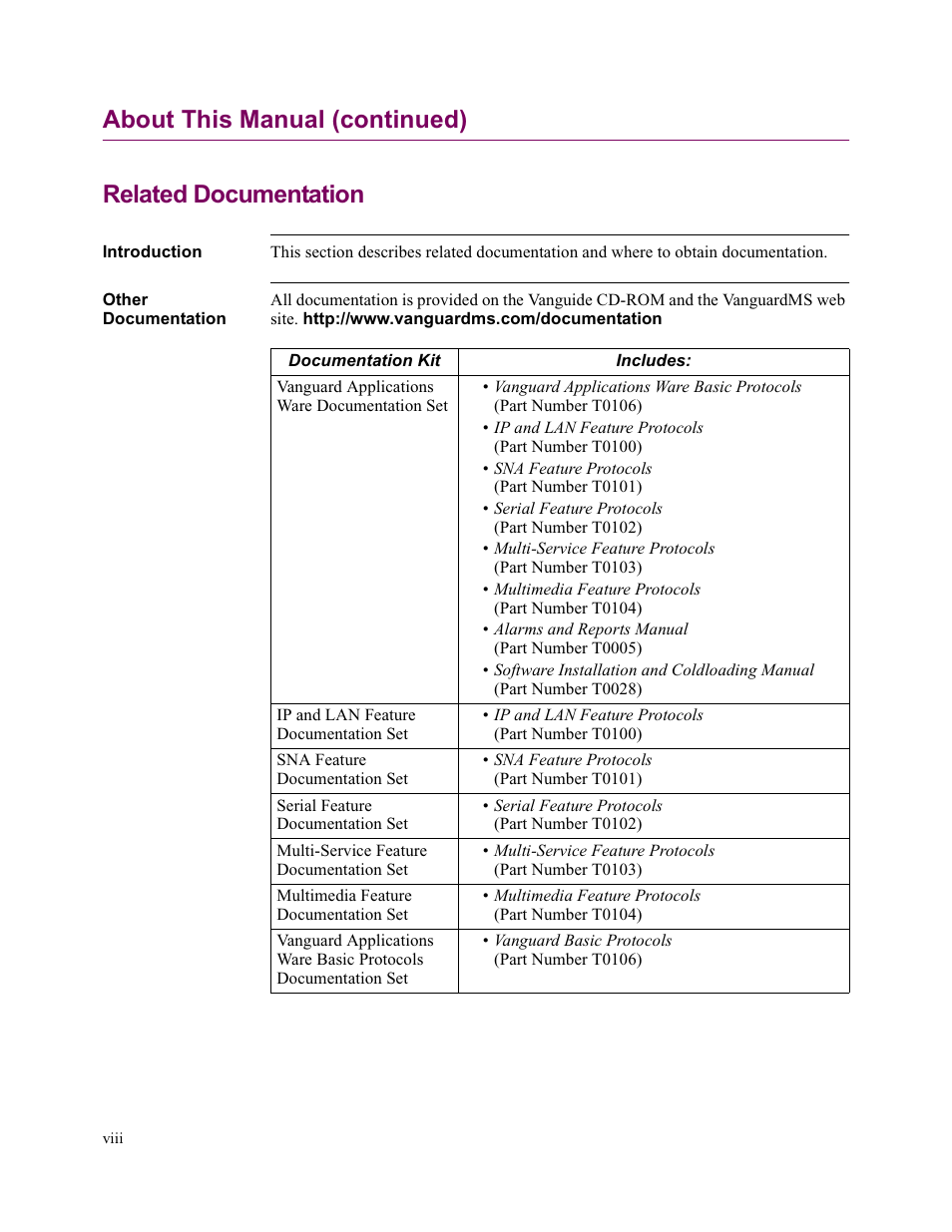 Related documentation | Vanguard Managed Solutions Vanguard 342 User Manual | Page 8 / 115