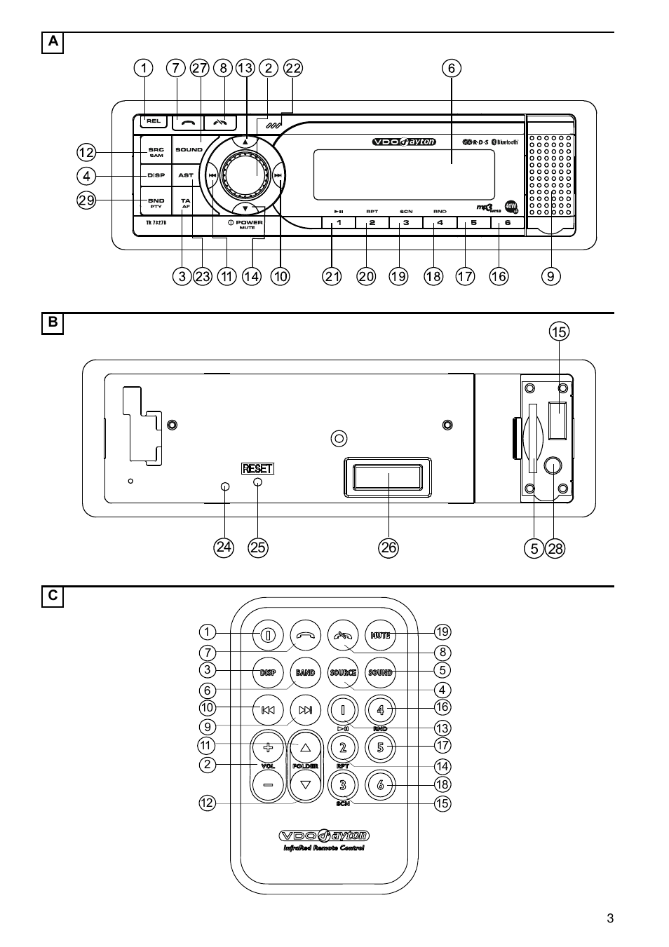 VDO Dayton TR 7327 B User Manual | Page 2 / 26