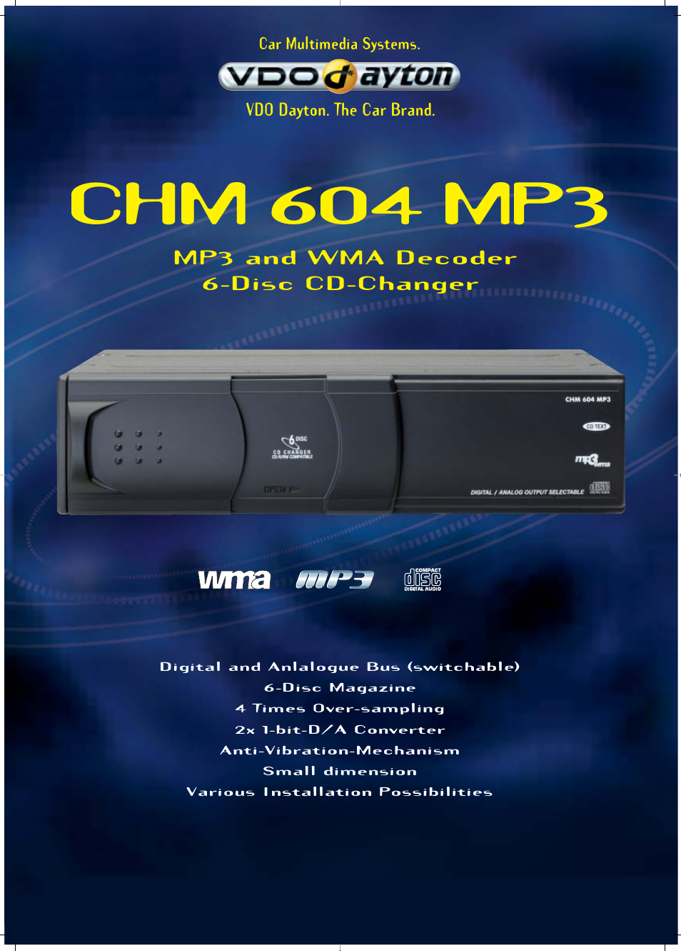VDO Dayton CHM 604 MP3 User Manual | 2 pages