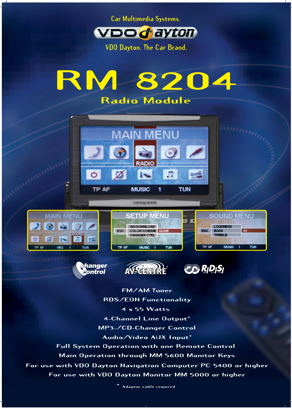 VDO Dayton Radio Module RM 8204 User Manual | 2 pages