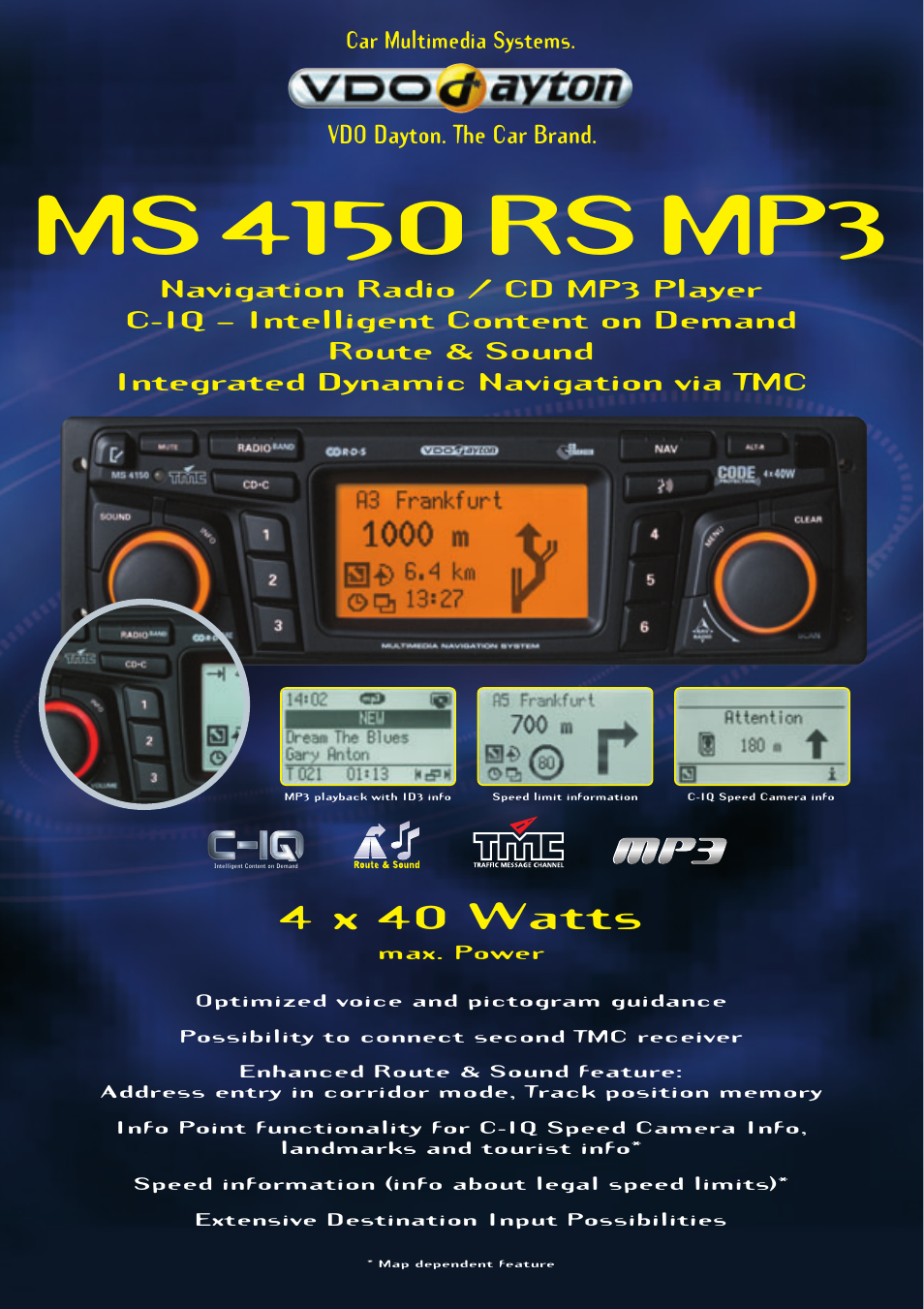 VDO Dayton MS 4150 RS MP3 User Manual | 2 pages