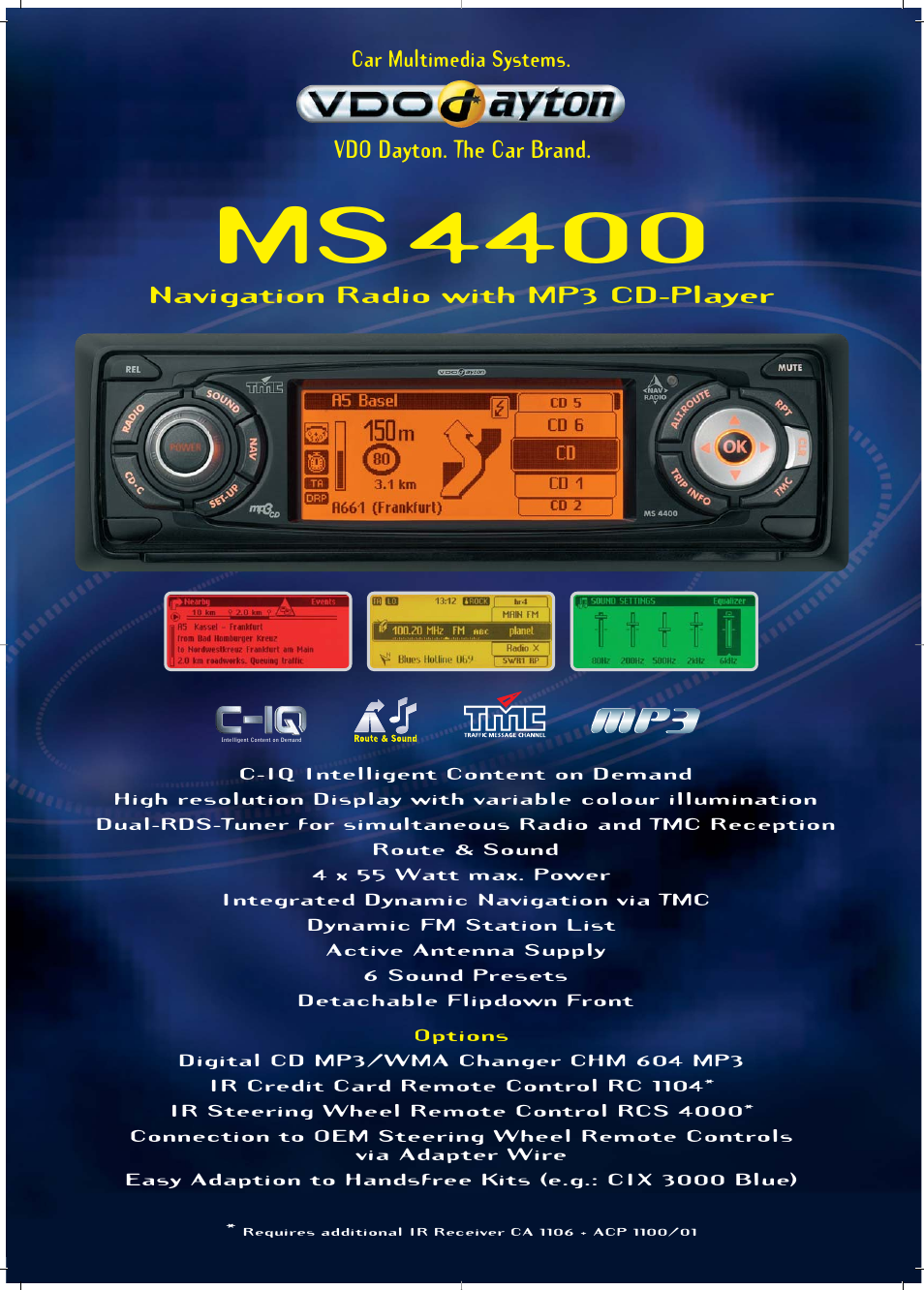 VDO Dayton Car Multimedia Systems MS4400 User Manual | 2 pages