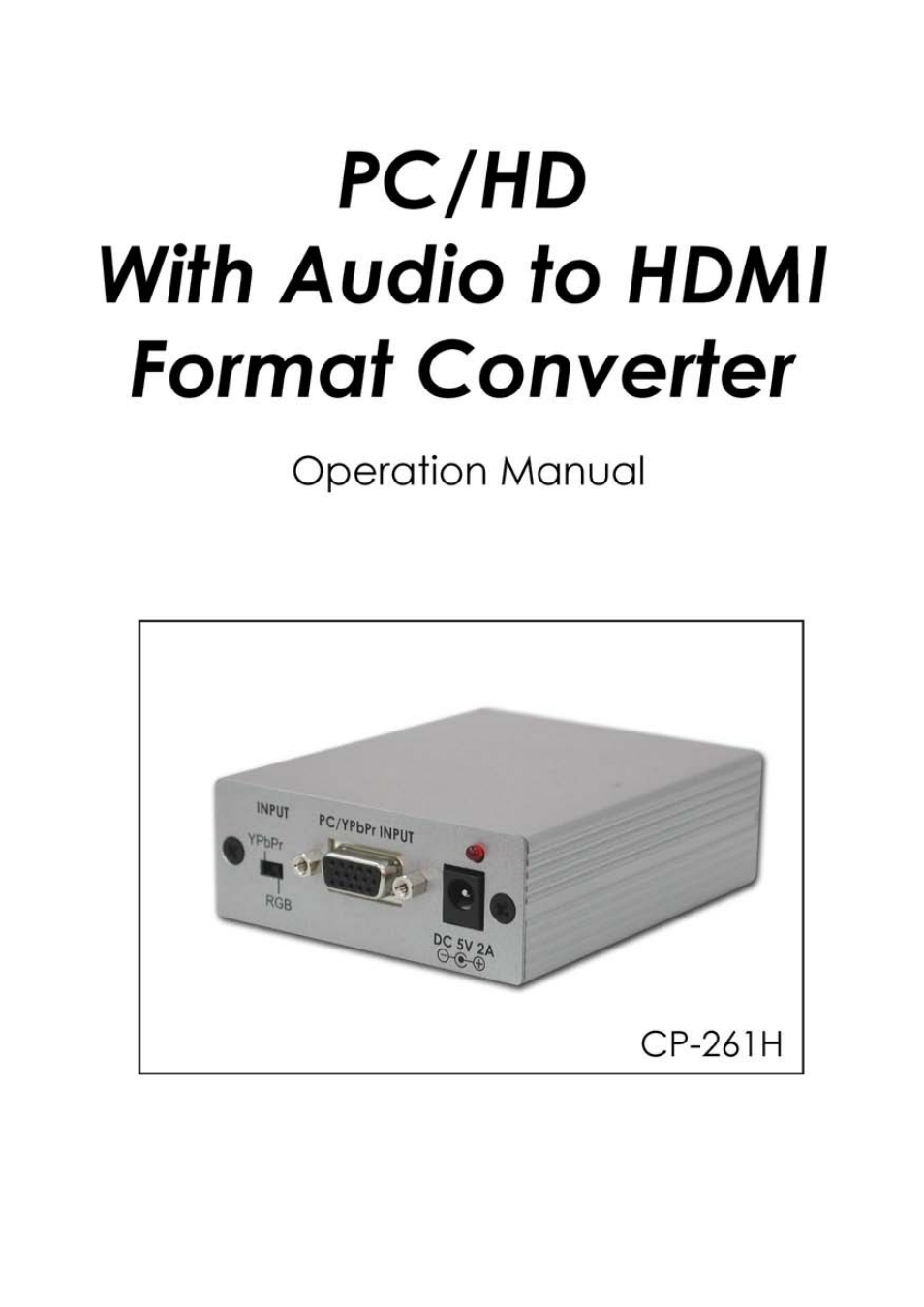 Video Products VGACMP-HDMI User Manual | 3 pages