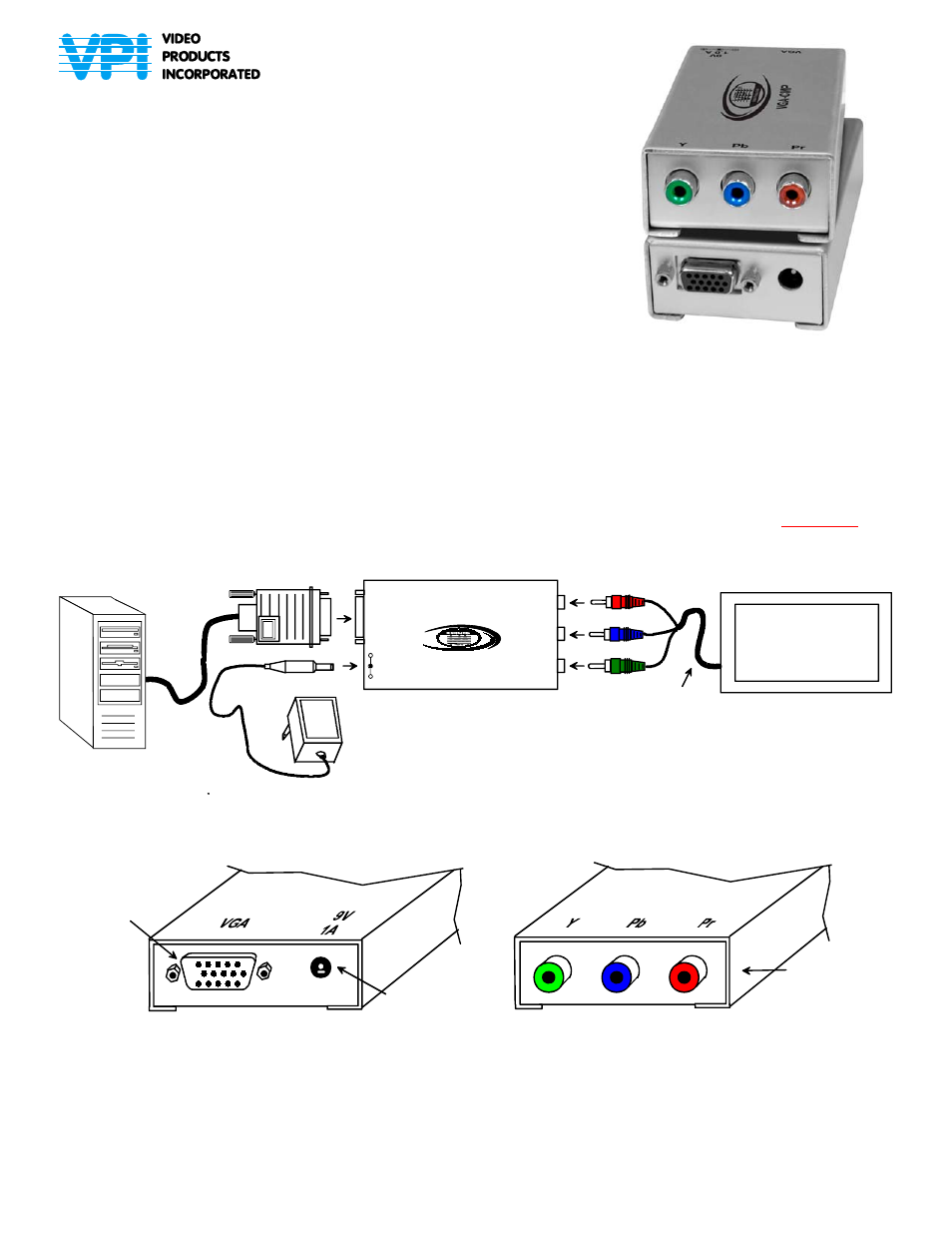 Video Products VGA-CMP User Manual | 2 pages