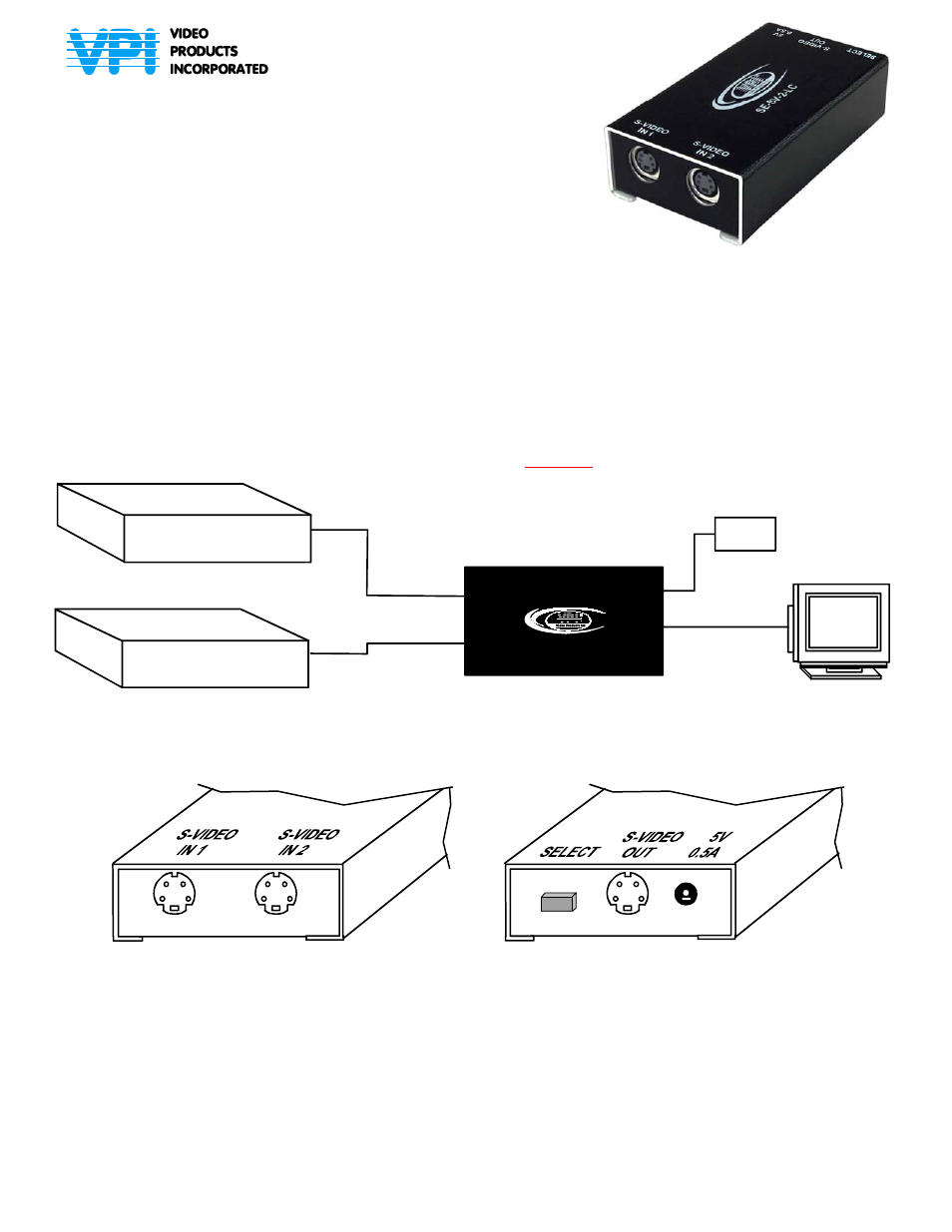 Video Products SE-SV-2-LC User Manual | 2 pages