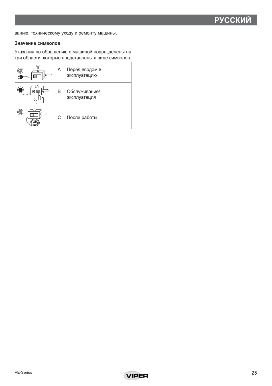 Ɋɍɋɋʉɂƀ | Viper VE 17 DS P User Manual | Page 25 / 28