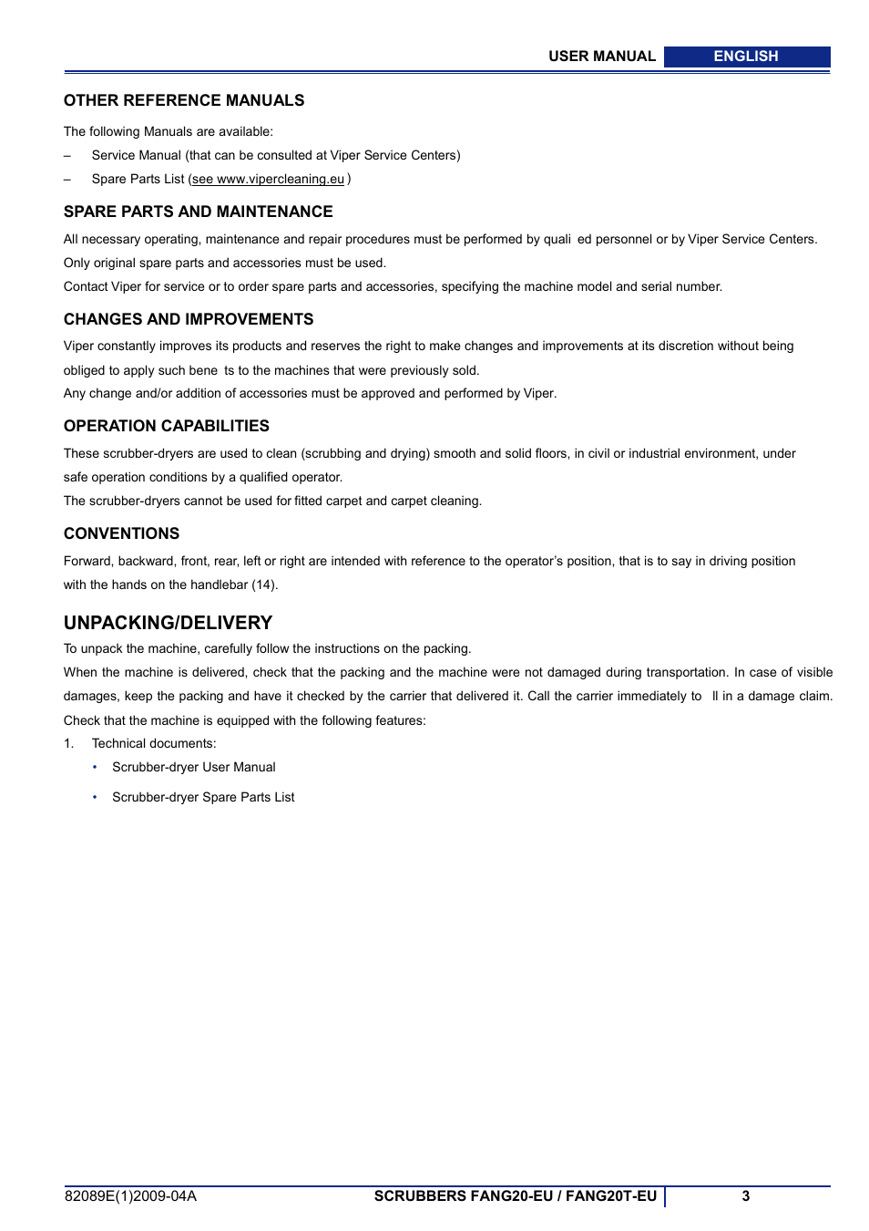 Unpacking/delivery | Viper FANG 20-EU User Manual | Page 4 / 22