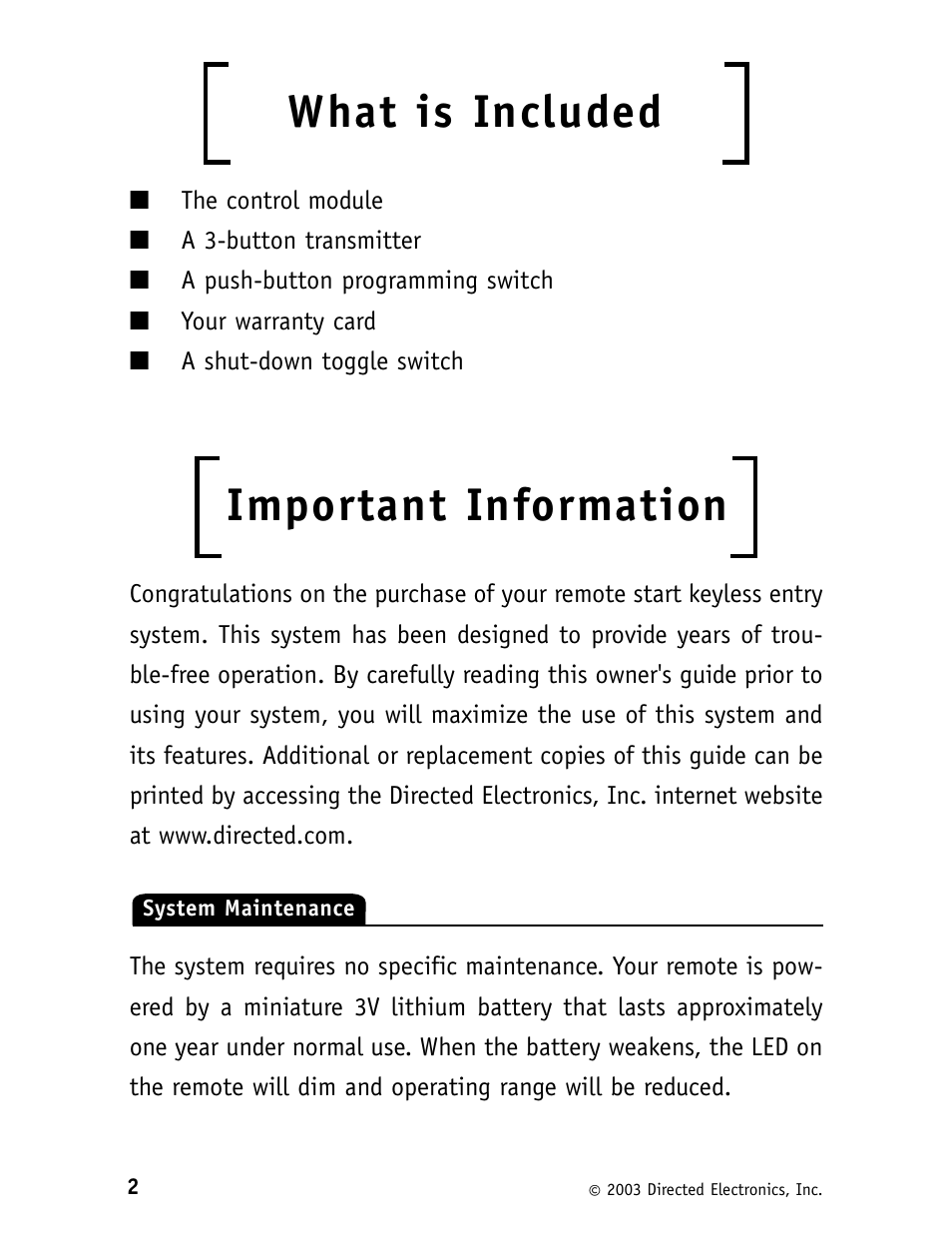 What is included, Important information | Viper 120HV User Manual | Page 5 / 18