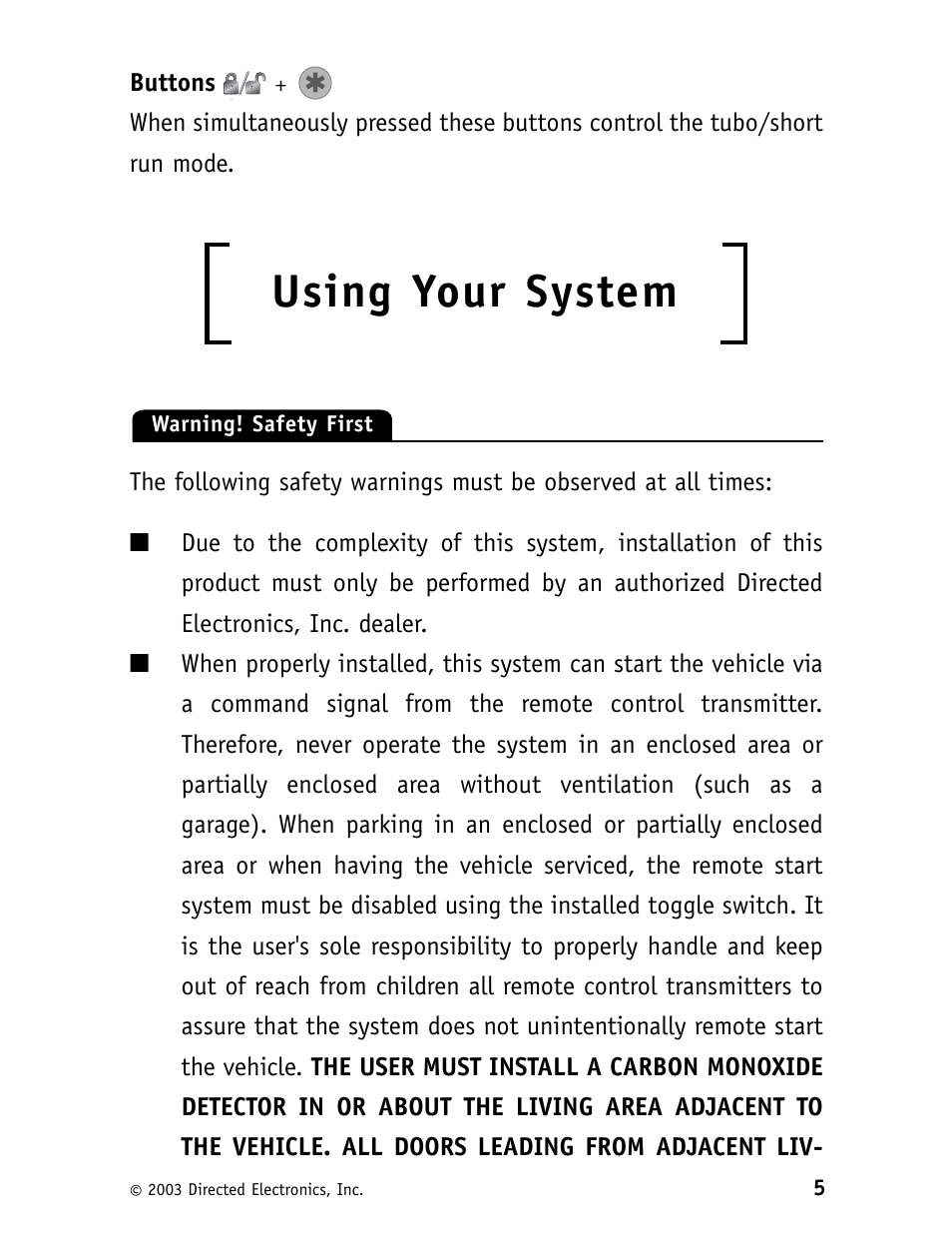Using your system | Viper 120HV User Manual | Page 8 / 18
