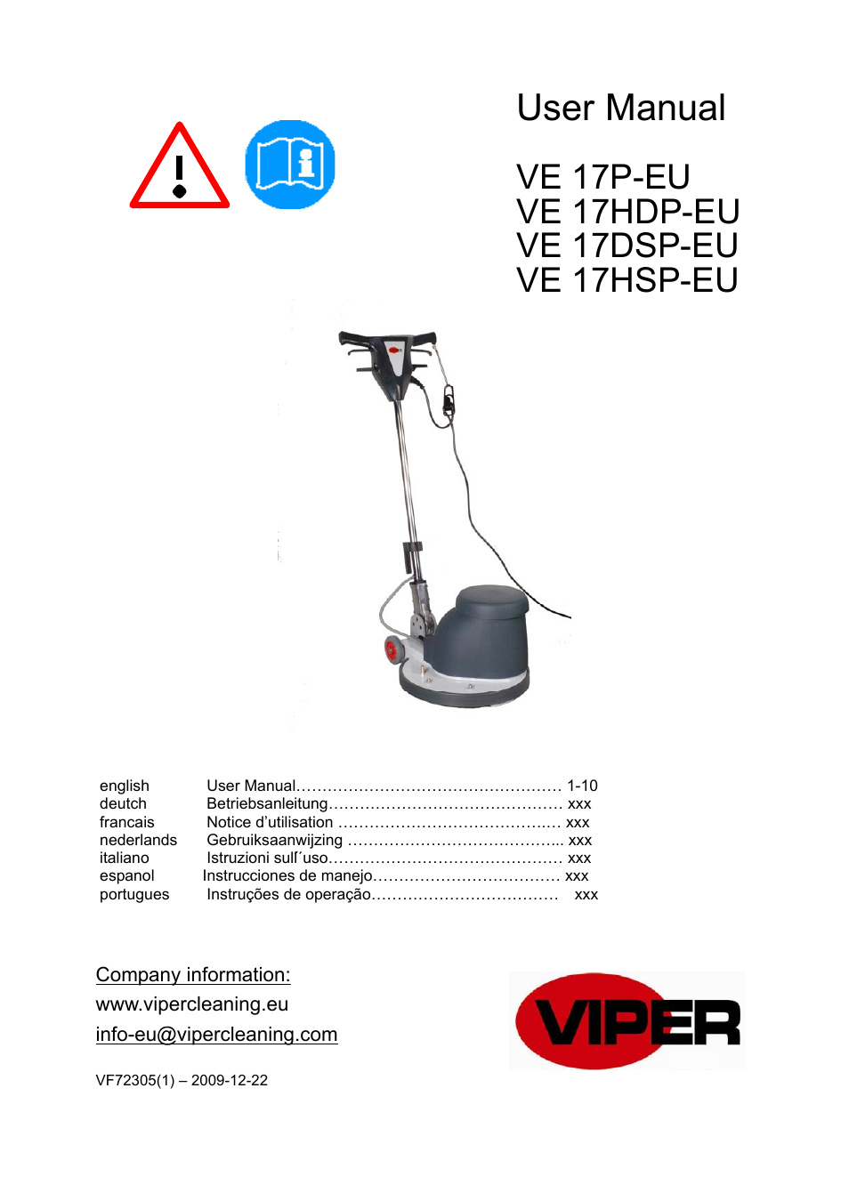 Viper VE 17HDP-EU User Manual | 11 pages