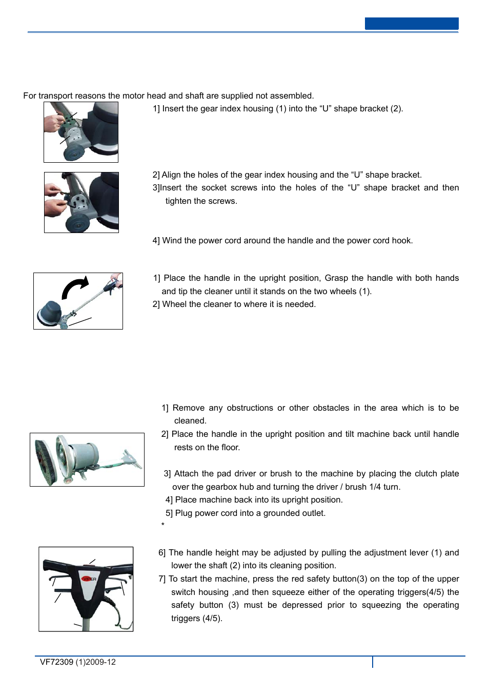 Before starting the machine, Operation of the machine | Viper VE 17HDP-EU User Manual | Page 10 / 11