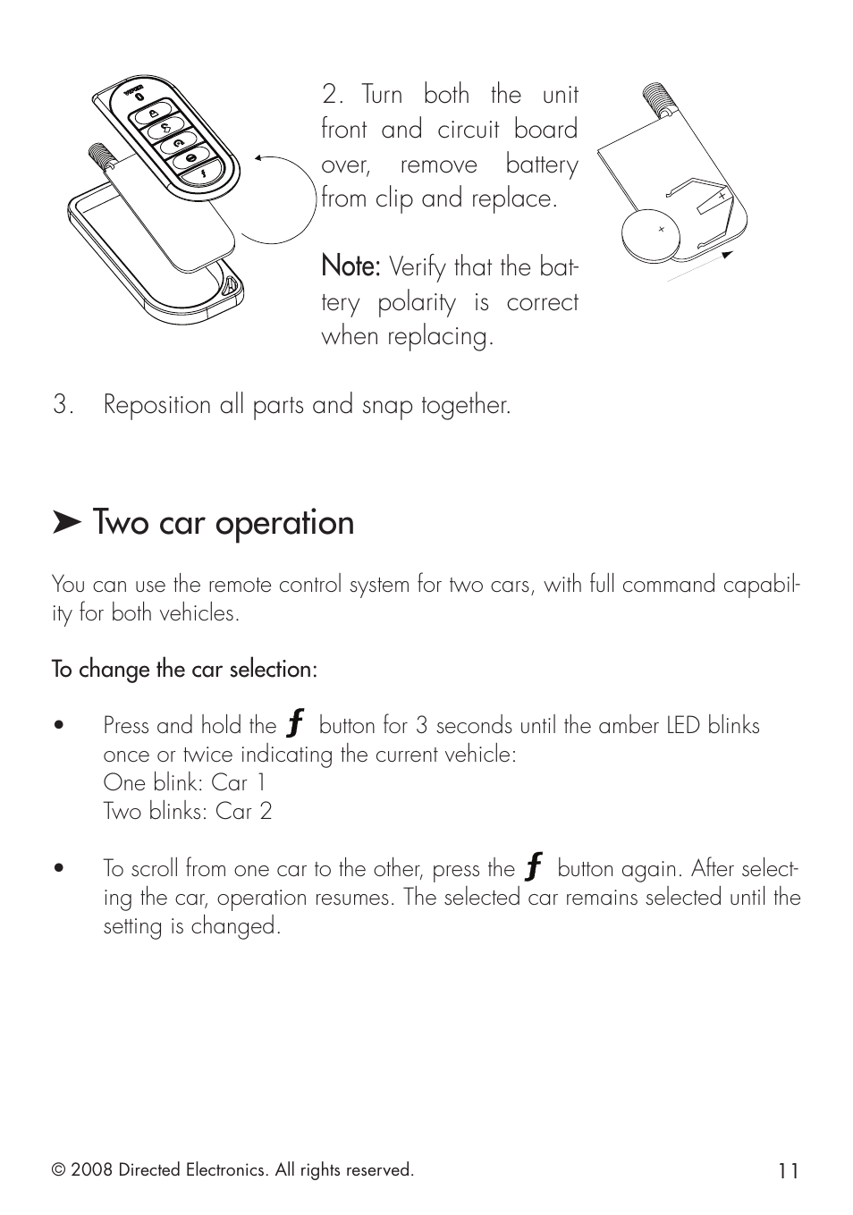 Two car operation | Viper 5101 User Manual | Page 11 / 40