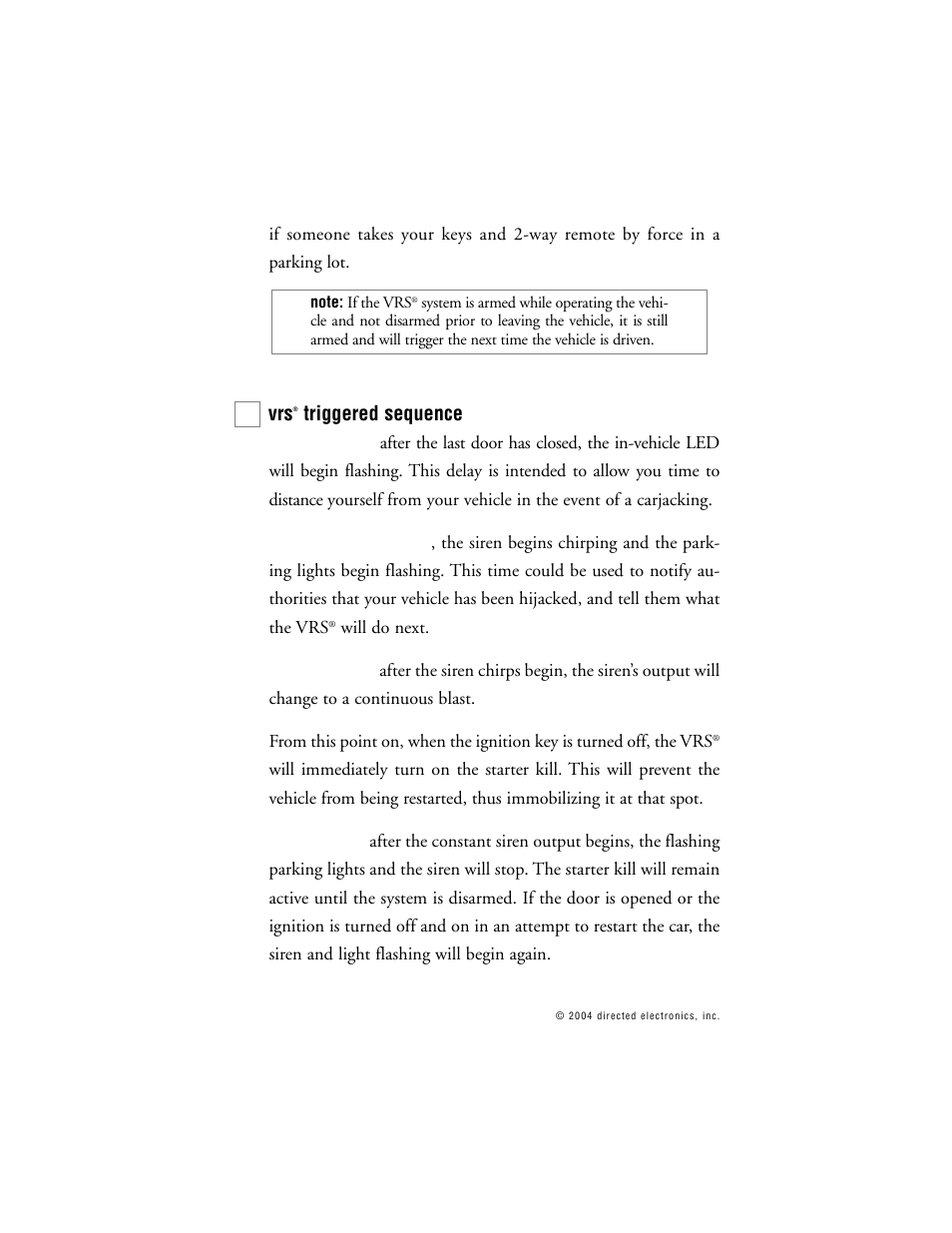 Triggered sequence | Viper 671XV User Manual | Page 35 / 43