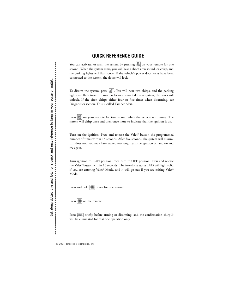 Quick reference guide | Viper 671XV User Manual | Page 42 / 43