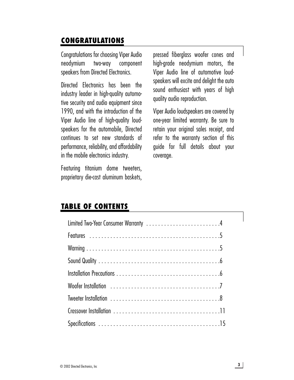 Viper Concept 550.2 User Manual | Page 3 / 16