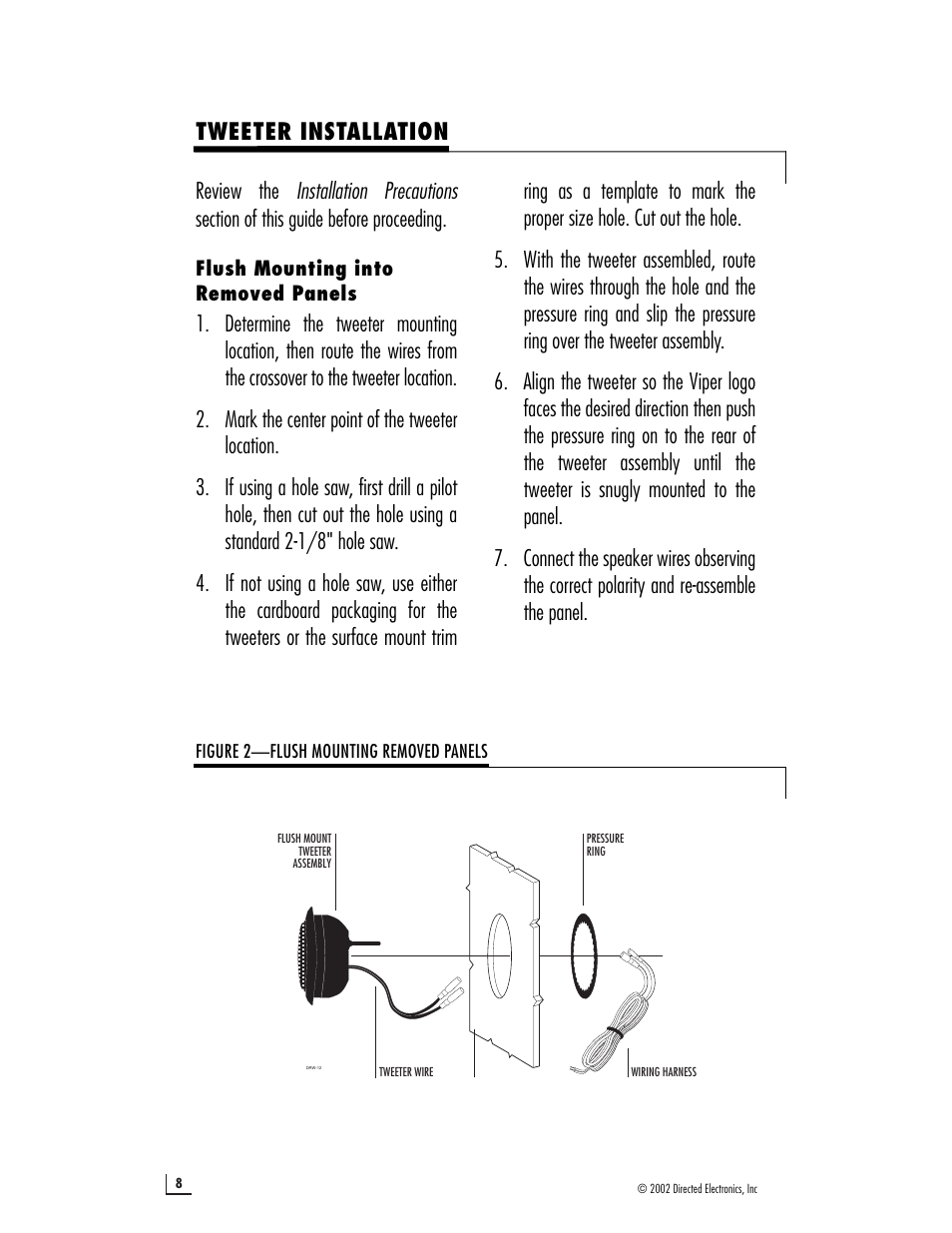 Tweeter installation | Viper Concept 550.2 User Manual | Page 8 / 16